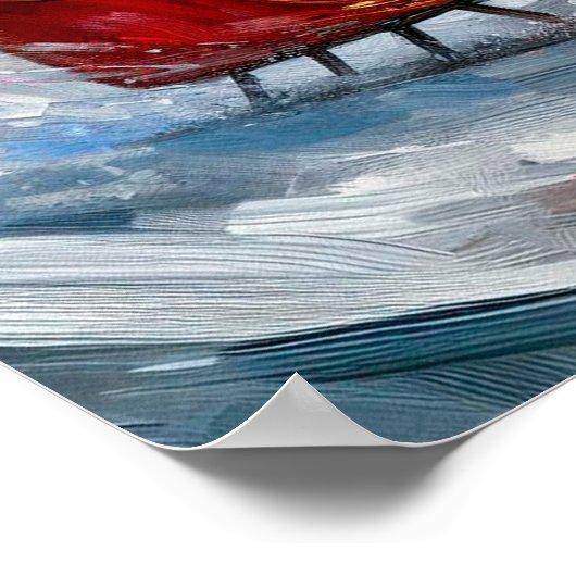 Poster of Newfie Pulling Santa's Sleigh ポスター (角)