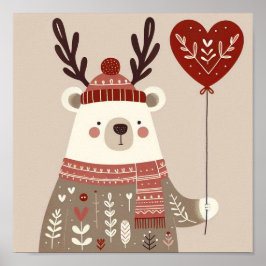 Poster “Ours tenant un ballon“ ポスター