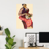 Poster Painting Egon Schiele Liebespaar ポスター (ホームオフィス)