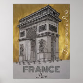 POSTER  Paris France l'arc de triomphe ポスター (正面)