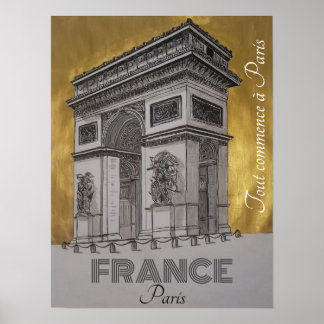 POSTER  Paris France l'arc de triomphe ポスター