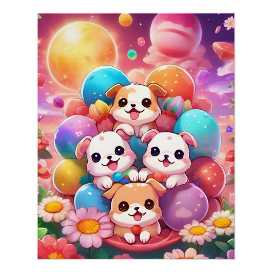 Poster perritos kawaii ポスター (正面)