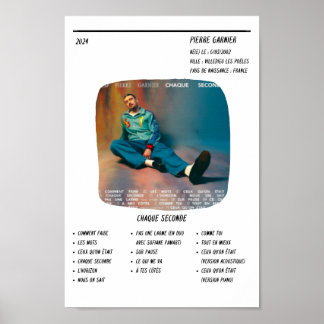 Poster Pierre Garnier – Album "Chaque Seconde" ポスター