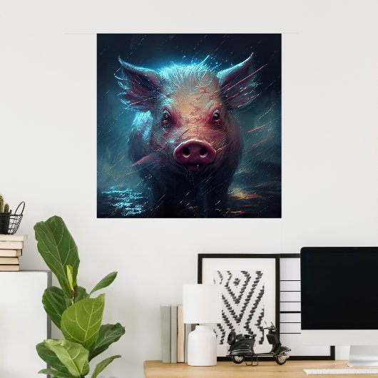 Poster pig ポスター (ホームオフィス)