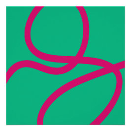 Poster – Pink Lines on Green ポスター