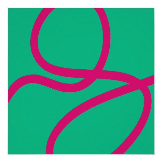 Poster – Pink Lines on Green ポスター (正面)
