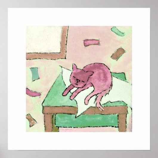 poster poes op tafel ポスター (正面)