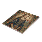 Poster Portrait Dame au jardin moyen-âge renaissan タイル (側面)