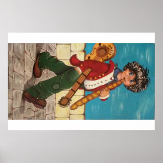 Poster. Poulbot à la guitare ポスター