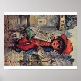 Poster poulbot au journal ポスター