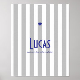 Poster prénom riviera gris ポスター