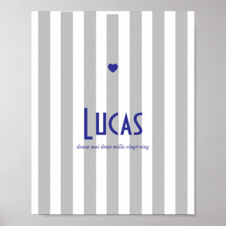 Poster prénom riviera gris ポスター