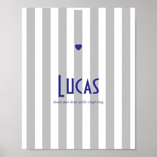 Poster prénom riviera gris ポスター (正面)