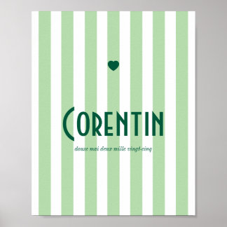 Poster prénom riviera vert ポスター