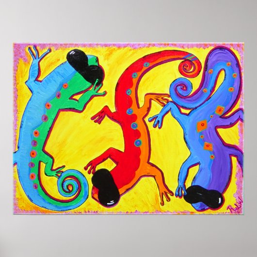 Poster Print-Carribean Lizards ポスター (正面)