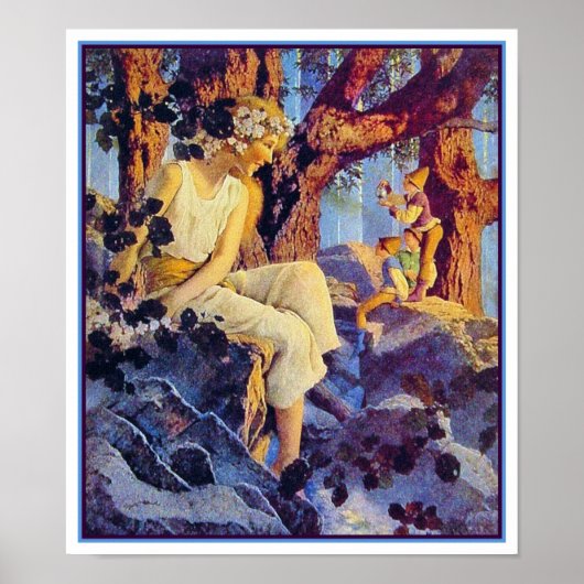 Poster/Print: Girl with Elves - Maxfield Parrish ポスター (正面)