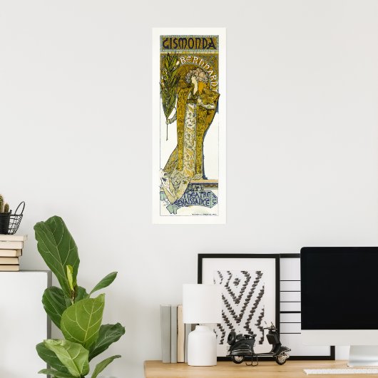 Poster/Print: Mucha - Sarah Bernhardt - Gismonda P ポスター (ホームオフィス)