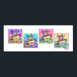 Poster, Print - Pop Art Hot Dog with Chips and a D ポスター<br><div class="desc">There's nothing more Americana than a Hot Dog and this POP ART HOT DOG with potato chips, pickle slice and cold soda is my tribute to a classic pop culture fast food. It's a cool illustration for a hot dog! Have some fun and PERSONALIZE your purchases with your own text...</div>