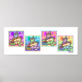 Poster, Print - Pop Art Hot Dog with Chips and a D ポスター (正面)