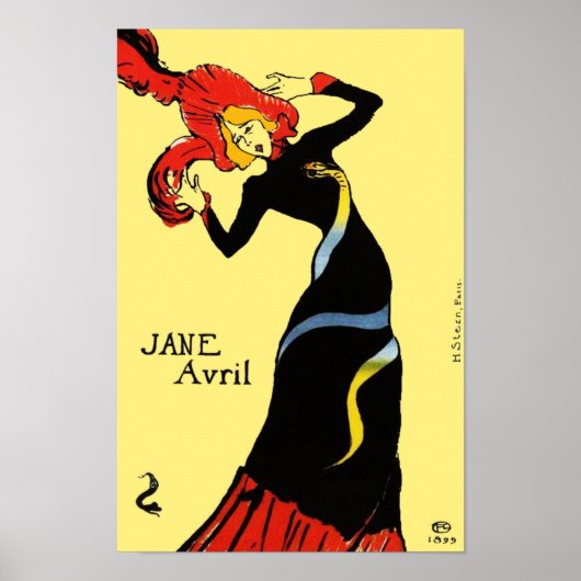 Poster/Print:  Toulouse Lautrec - Jane Avril ポスター (正面)