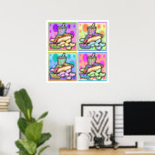 Poster, Prints - Pop Art Hot Dog with Chips & a Dr ポスター (ホームオフィス)
