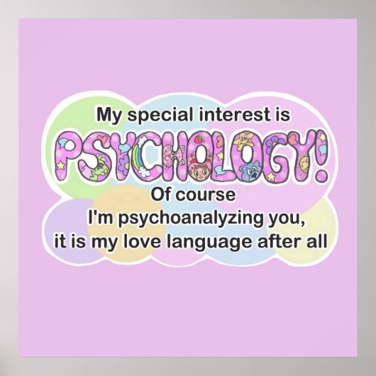 Poster Psychology Love Language (ADHD, Autistic) ポスター (正面)