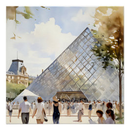 Poster pyramide du Louvre musée Parisien  ポスター