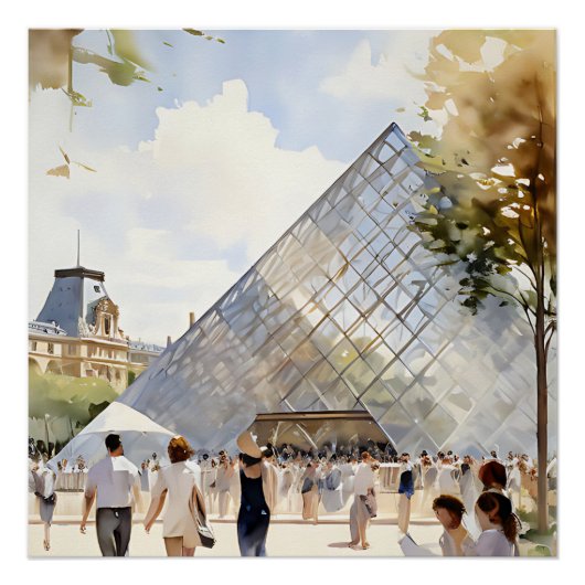 Poster pyramide du Louvre musée Parisien  ポスター (正面)