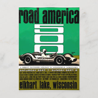 Poster ,Race America 500, Elkhart Lake 招待状