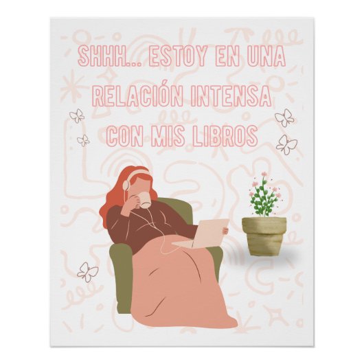 Póster Relación Intensa Libros Lectura Aesthetic  ポスター (正面)