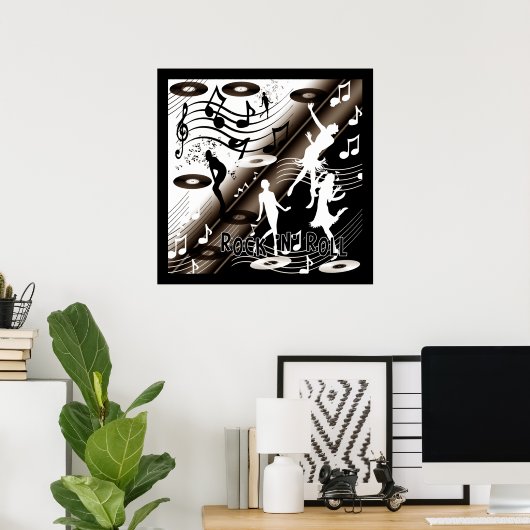 Poster Rock 'N' Roll Dance Music ポスター (ホームオフィス)