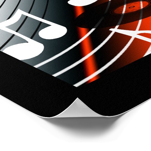 Poster Rock 'N' Roll Dance Music Red ポスター (角)