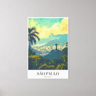 Poster Sao Paulo Vintage Voyage キャンバスプリント