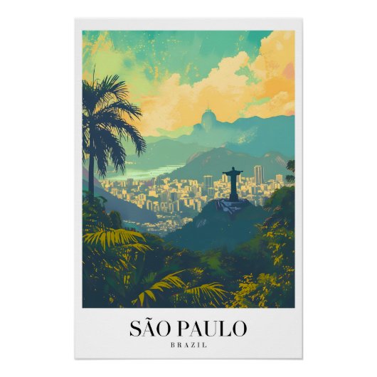 Poster Sao Paulo Vintage Voyage ポスター (正面)