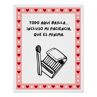 Poster sarcastico caja fosforos humor cute ポスター