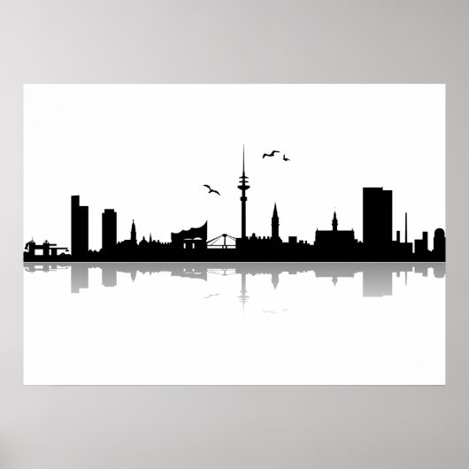 Poster Skyline Hamburg ポスター (正面)