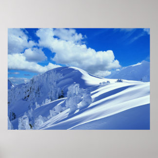 Poster sommet de la montagne enneigée ポスター