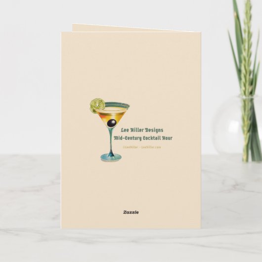 Poster Style Mid Century Modern Martini カード (裏面)