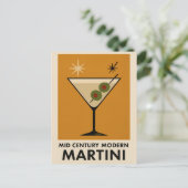 Poster Style Mid Century Modern Martini ポストカード (スタンド正面)