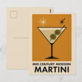 Poster Style Mid Century Modern Martini ポストカード (正面/裏面)