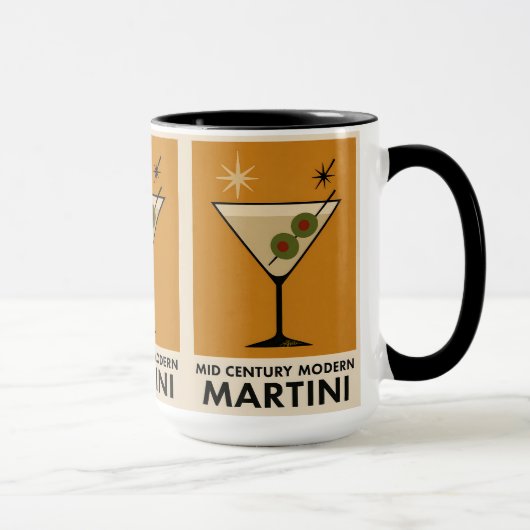 Poster Style Mid Century Modern Martini マグカップ (右)