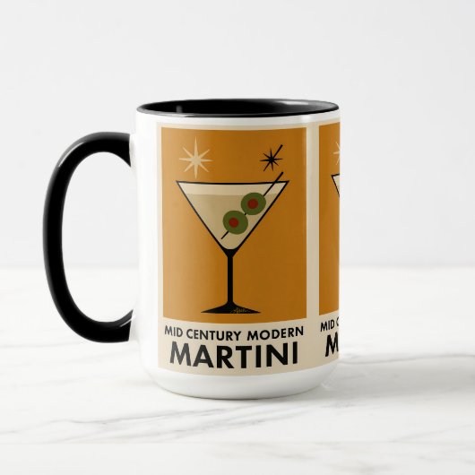 Poster Style Mid Century Modern Martini マグカップ (左)