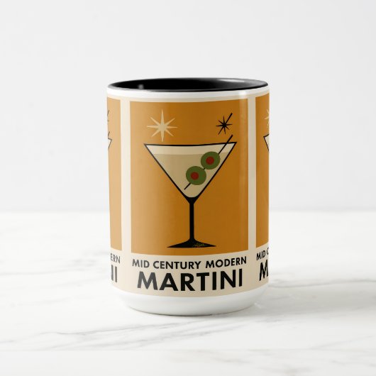 Poster Style Mid Century Modern Martini マグカップ (中央)