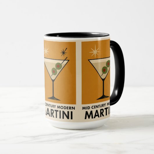Poster Style Mid Century Modern Martini マグカップ (正面右)