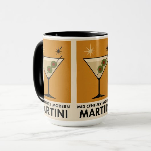 Poster Style Mid Century Modern Martini マグカップ (正面左)