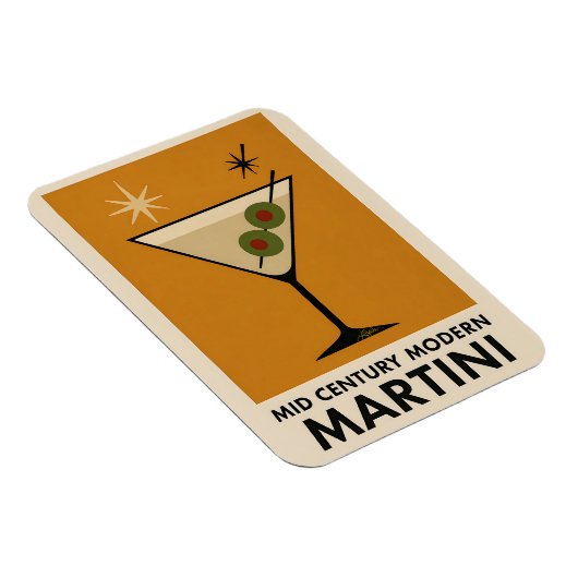 Poster Style Mid Century Modern Martini マグネット (右側)