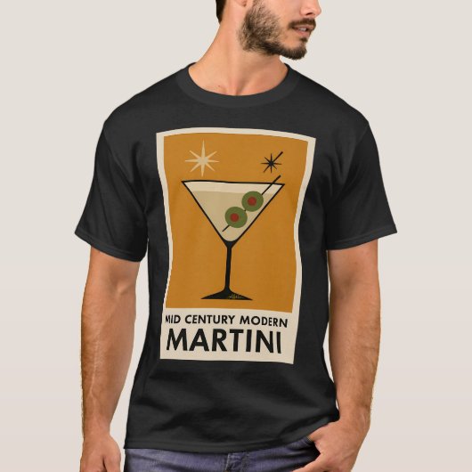 Poster Style Mid Century Modern Martini Tシャツ (正面)