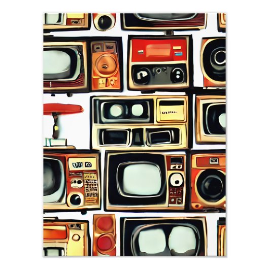 Poster televisores vintage フォトプリント            (正面)