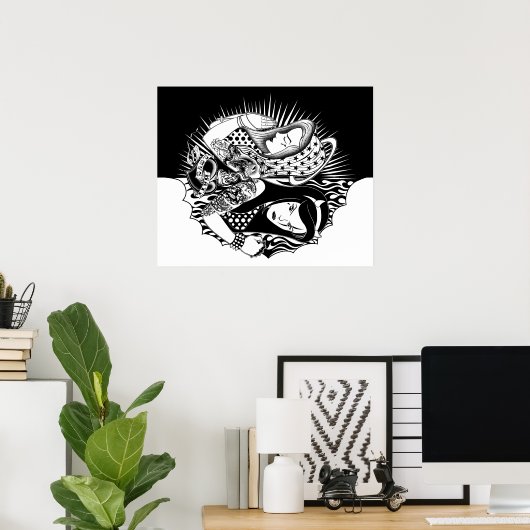 Pôster Tema: Double Face ポスター (ホームオフィス)