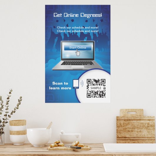 Poster Template Online Degrees ポスター (キッチン)